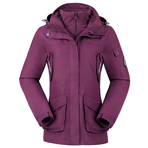 CAMEL CROWN Giacca 3 in 1 da Donna Neve da Sci Giacche Cappotto da Antivento Impermeabile Softshell Windbreaker da Snowboard per Sci Trekking Campeggio Montagna Escursionismo Outdoor