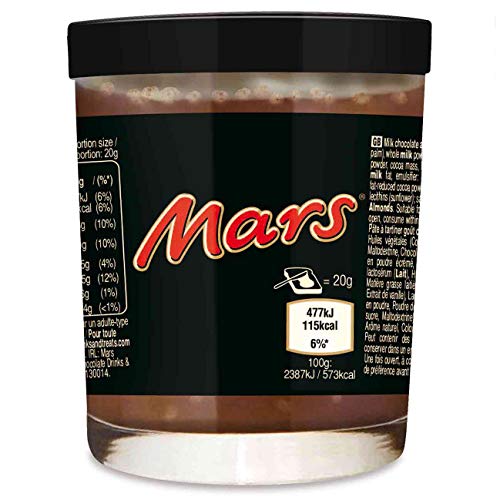Barattolo di CREMA SPALMABILE MARS,al CARAMELLO e CIOCCOLATO al latte,200 gr Chocolate Spread