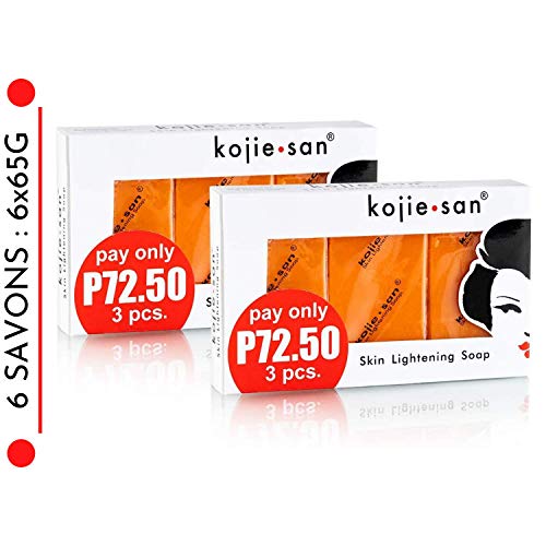 Kojie San - 6 Saponi di 65g Original and Authentic Skin Lightening Soap con Acid Kojic (6 Saponi : 6x65g)