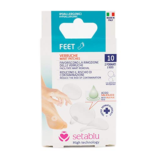 Cerotti Impermeabili per Verruche - Waterproof Plasters - 10 Cerotti con applicatore in due pratici formati con Acido Silicilico - Medicazione ultra sottili e protettiva.