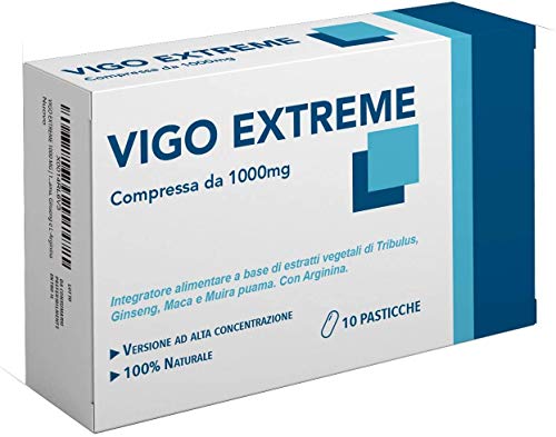 VIGO EXTREME 1000 MG | 10 Cpr. Senza Alcuna Controindicazione | Made In Italy | Energizzante Naturale con Tribulus, Maca, Muira Puama, Ginseng e L-Arginina