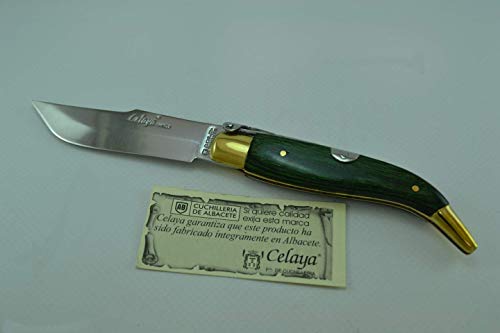 Coltello Celaya Classic Albacete Ottone legno verdi 8 cm