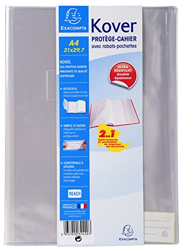 Exacompta Kover A4 Blocco da scrittura in PVC 21 x 29,7 cm Traslucido trasparente