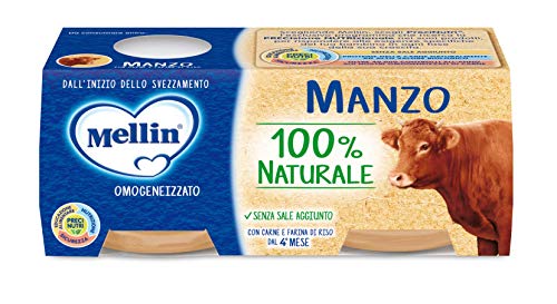 Mellin Omogeneizzato di Manzo 100% Naturale – 24 Vasetti da 80 gr