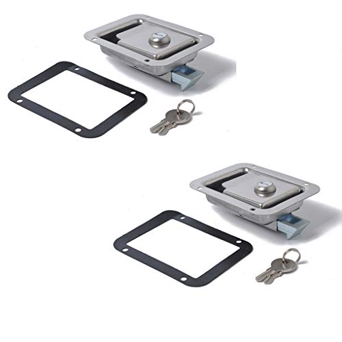 DIAMOEN 2PCS acciaio inox Paddle serratura di portello Fermo Maniglia con chiave per il rimorchio del camion Caravan