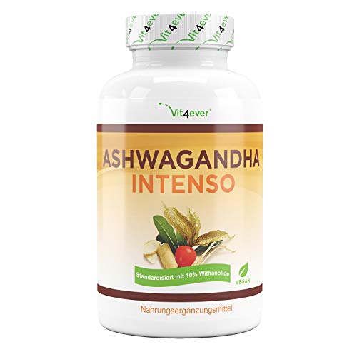 Ashwagandha - 180 capsule con 750 mg di estratto puro - Premium: 10% withanolidi - Alta purezza - Vegan - Altamente dosato - Qualità premium