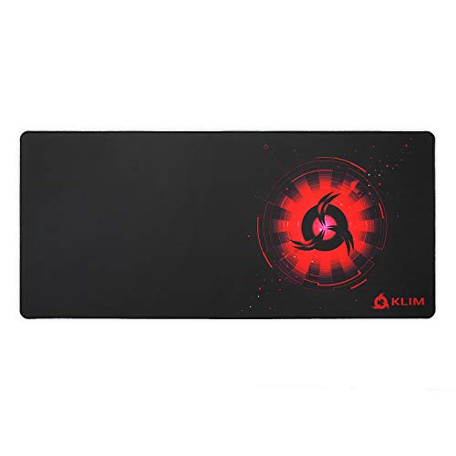 KLIM Mousepad XL - Superficie estesa - Tappetino per Mouse Extra Large da Gaming - Base in Gomma Antiscivolo - Superficie Testurizzata ad Alta precisione - 900 x 400 x 4 mm - Rosso