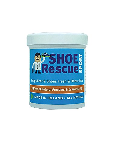 Polvere per scarpe 100g Elimina l'odore di scarpe e piedi Sviluppato da un podologo registrato Shoe Rescue un rimedio deodorante naturale al 100%