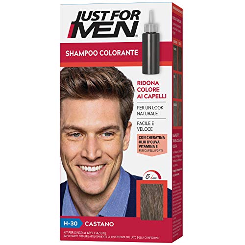 Just for Men COLORJUSTCN Shampoo Colorante, H30 – Castano, 66 ml