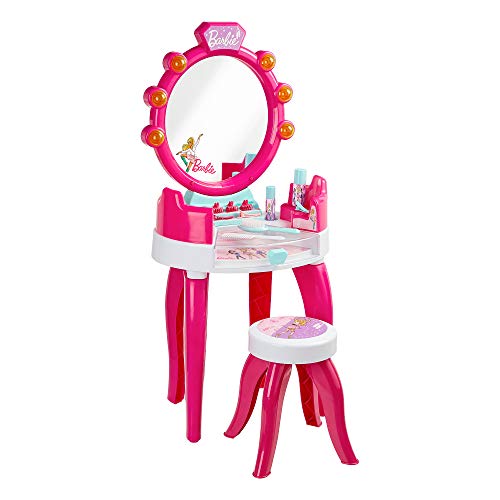 Theo Klein 5328 Salone di bellezza Barbie con funzione di suono e luce, Ripiani girevoli e specchio, numerosi accessori, Dimensioni 41 cm x 31 cm x 90 cm, Giocattolo per bambini a partire dai 3 anni