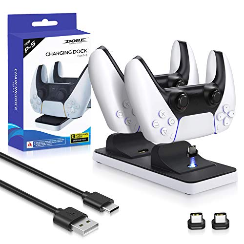 PS5 Dual Controller Caricatore, Likorlove Stazione di Ricarica per PS5, Dualsense USB Supporto di Carico del Caricatore per Playstation 5