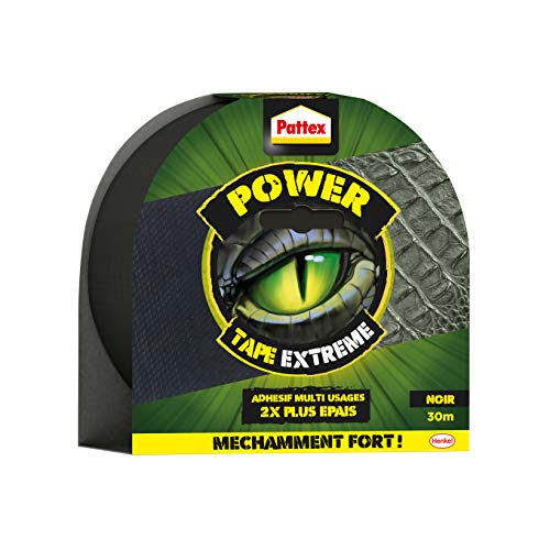 Pattex Power Tape Extreme Nastro adesivo 2 volte più spesso e resistente, nastro adesivo extra adesivo per riparazioni, rotolo adesivo adatto a molti utilizzi, colore: nero, 30 m