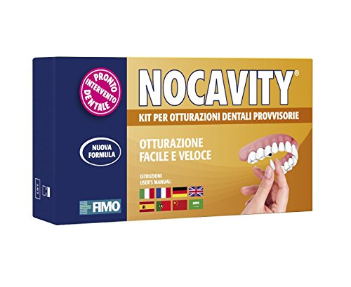 Nocavity NUOVA FORMULA Kit per Otturazioni Dentali Provvisorie. Isola la cavità dentale e riduce il dolore in caso di perdita di otturazioni, piccole carie e denti rotti - 9 g
