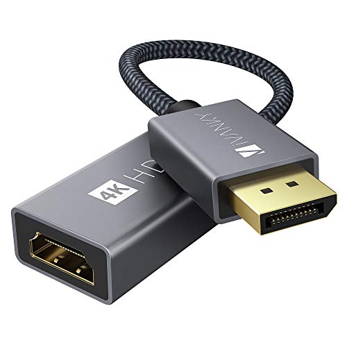 IVANKY 4K Adattatore DisplayPort a HDMI (Connettore Placcato Oro) Display Port a HDMI 4K@60Hz, Compatibile con schede grafiche NVIDIA, Monitor, HDTV, ECC. - Grigio Siderale