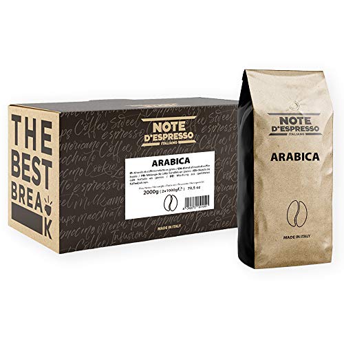 Note D'Espresso Arabica Miscela di Caffe Torrefatto in Grani - 2 kg (2 x 1 kg)