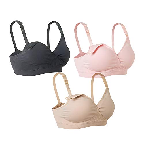 Lemef Reggiseno Infermieristica per Allattamento Reggiseni di maternità Senza Cuciture con Estensioni per Donne Set di 2 o 3