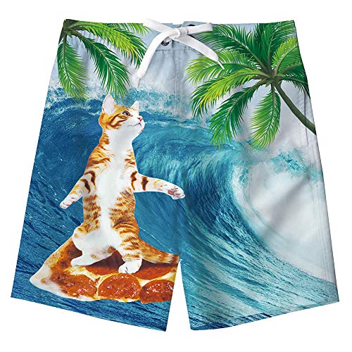 Fanient Costume da Bagno da Ragazzo Pantaloncini da Surf Casual ad Asciugatura Rapida Vita Elastica Stampa 3D Pantaloni da Surf Estivi da Spiaggia con Fodera in Rete