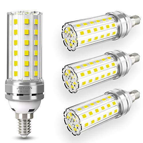 4 pezzi 12W E14 Lampadine LED di mais, E14 candelabro a LED da Equivalenti a 100W, 1450 Lumens Alta Luminosità e Risparmio Energetico Non Dimmerabile Lampadina LED E14 Luce Bianco Freddo 6000K