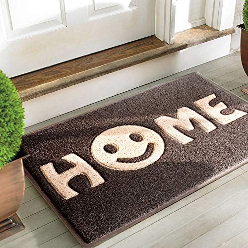 Mrs Sleep zerbino di benvenuto con stampa della scritta “Home” con smile, tappeto per ingresso antiscivolo, lavabile