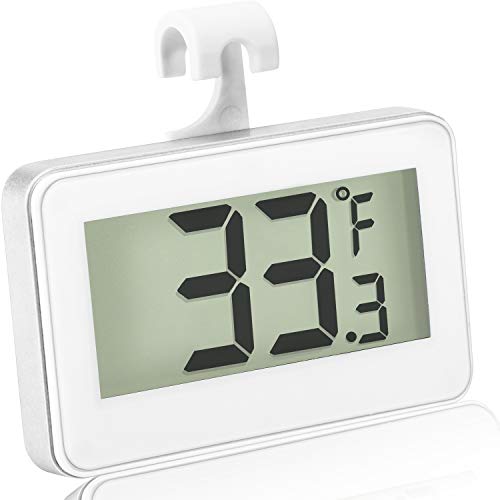 Termometro da Frigorifero Digitale Termometro del Congelatore del Frigorifero LCD Display Termometro per Congelatore Impermeabile con Gancio per La Lettura della Temperatura