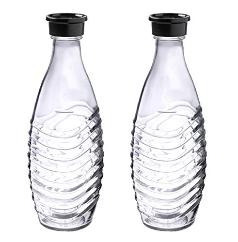Sodastream 1047200490, Caraffe in vetro per gasatore d'acqua, compatibile con Crystal & Penguin, 0.615 L x 2 pezzi