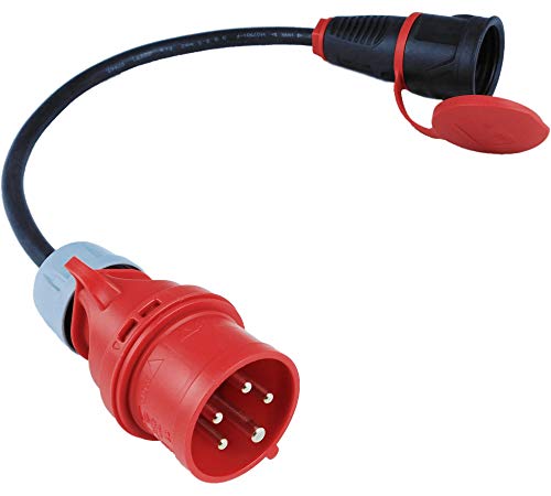 NW Powersolutions NW10003 - Adattatore per tubo flessibile in gomma da 16 A, 400 V, corrente ad alta tensione su 230 V, IP44, 3 x 2,5 mm²