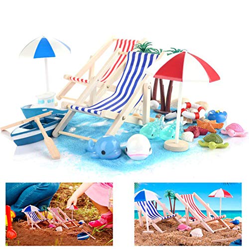 Ulikey 40 Pezzi Kit di Ornamento in Miniatura, Fai da Te Decorazioni Paesaggistiche Micro Summer Beach Style per Casa delle Bambole