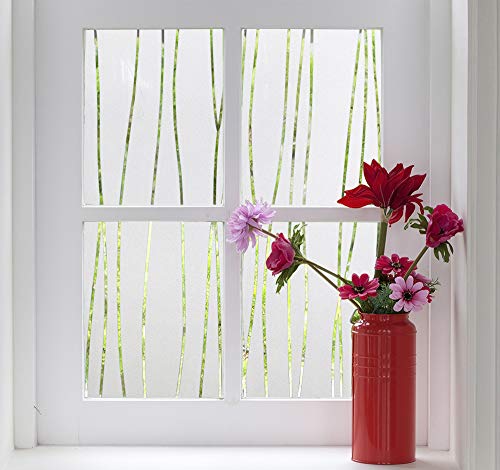 Finnez Pellicola per Vetri Finestre - Protezione della Privacy, Autoadesivo Statico Adesivi per finestre Decorazione per l'home Office Soggiorno Cucina (Strisce Irregolari 60 x 300 cm)