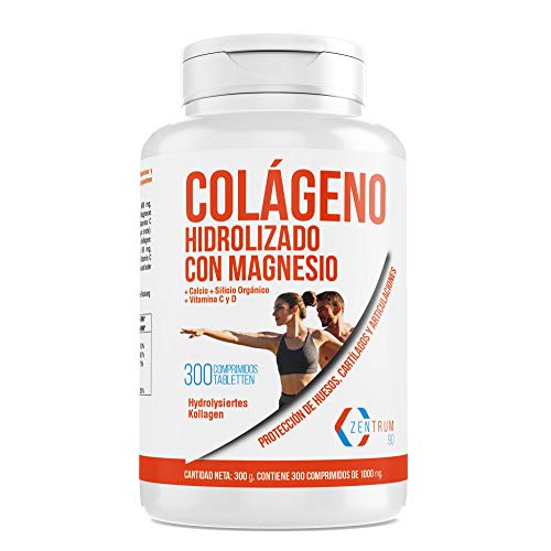 Collagene idrolizzato con calcio per le ossa e articolazioni - Integratore di collagene con vitamina C e vitamina D per aiutare ad avere l'energia quotidiana - (300)