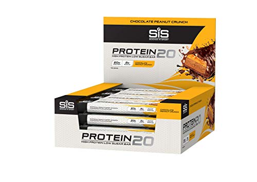 Science in Sport SiS Protein20 Barretta Proteica, Gusto Cioccolato e Arachidi Croccanti, Confezione da 12 x 55g