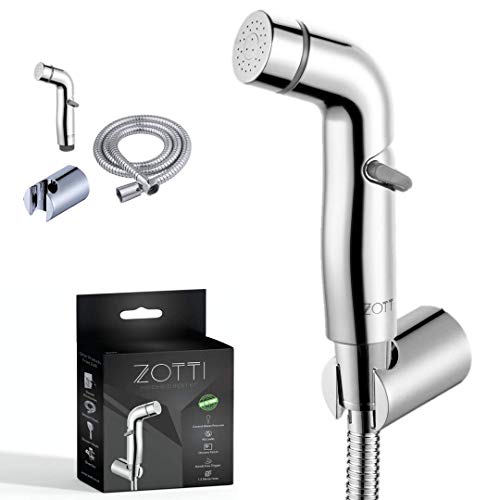 Zotti, doccetta per bidet a mano, di alta qualità, con tubo da 1,5 m e supporto automatico per doccetta