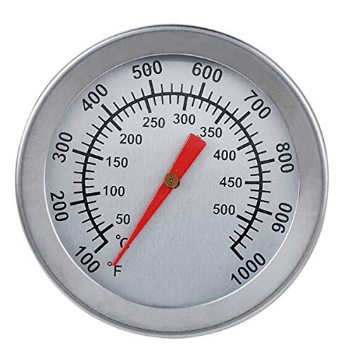 SANON Termometro per Barbecue Acciaio Inossidabile Griglia a Carbone Fumatore Indicatore di Temperatura Pit Barbecue Termometro per Griglia con Quadrante Analogico Scala Barbecue per