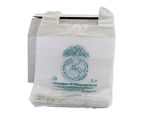 500 PZ BUSTE BIODEGRADABILI MANICO COMPOSTABILI MINI 23X40 SHOPPER