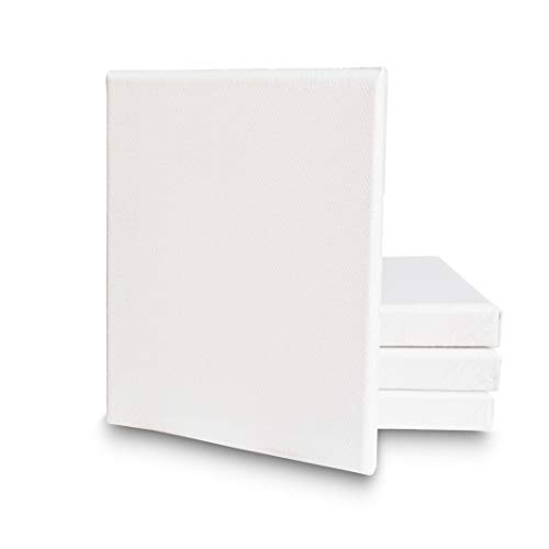 Eono by Amazon - Tela Allungata 20 cm x 15 cm Set di 4 Cotone Bianco 100%