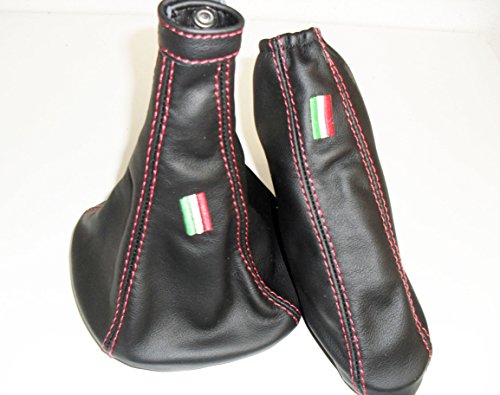 Alfa Romeo MITO cuffia cambio e freno a mano in vera pelle con ricamo