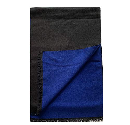 PB Pietro Baldini Elegante sciarpa invernale nero blu doubleface, 100% seta di ottima qualità, Sciarpa elegante