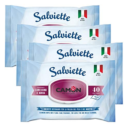 Ulisse Quality Shop Camon Salviette detergenti alla Mirra e clorexidina. Multipack 4 Confezioni