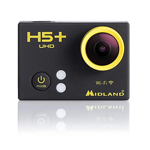 Midland Action Camera H5+, Videocamera Leggera Ultra HD, Foto in Time Lapse, Grandangolo, Wi-Fi, Display LCD e Custodia Impermeabile Fino a 30 Metri