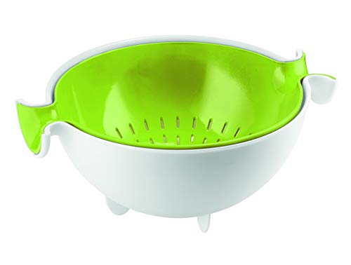 Guzzini Set Scolatutto con Contenitore Kitchen Active Design, Verde Mela, 30 x 25 x h12.5 cm