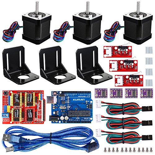 Professional 3D printer CNC Kit For ArduinoIDE, kuman GRBL CNC Shield-R3 Board+RAMPS 1.4 Mechanical Switch Endstop+DRV8825 A4988 GRBL Stepper Motor Driver with heat sink+Nema 17 Stepper Motor KB02