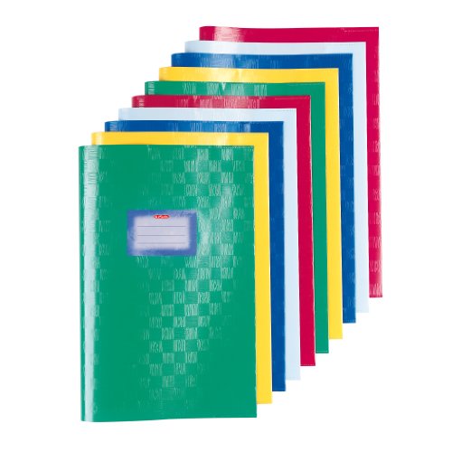 Herlitz - Copertina per quaderno A4, in raffia, confezione da 10 pezzi, colori assortiti