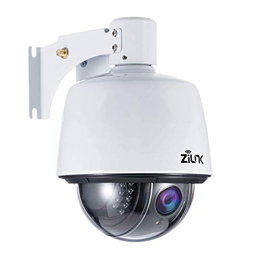 ZILNK Telecamera dome PTZ IP All'aperto, 2MP Telecamera di sicurezza Wi-Fi all'esterno,padella/inclinazione,Zoom ottico 5X, Visione notturna IR,allarme di movimento,Supporto per schede SD da 64 GB