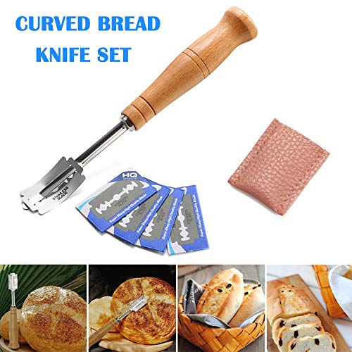 Baker's Lame - Utensile per tagliare il pane, accessorio per la cottura della cucina (dimensioni: lunghezza totale: 18,5 cm; lame: 3,5 x 2,2 cm).