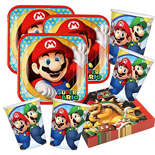 Unbekannt Set di Accessori per Feste Super Mario Nintendo, 52 Pezzi