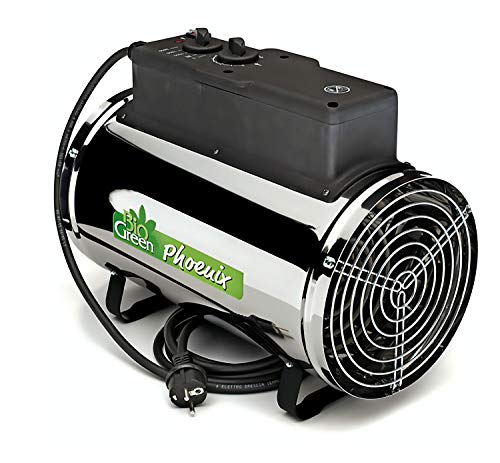 Bio Green riscaldatore Elettrico a Ventola Phoenix, Argento/Nero