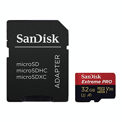 SanDisk Extreme Pro Scheda di Memoria microSDHC da 32 GB e Adattatore SD con App Performance A1 e Rescue Pro Deluxe, fino a 100 MB/sec, Classe 10, UHS-I, U3, V30