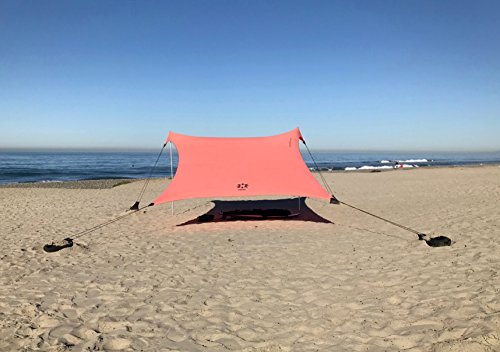 Neso Tenda Gigante della Spiaggia Tents, Alta 2,5 Metri, 3,4 m (11 Piedi) x 3,4 m (11 Piedi), Angoli rinforzati e Tasca più Fresca (Corallo)