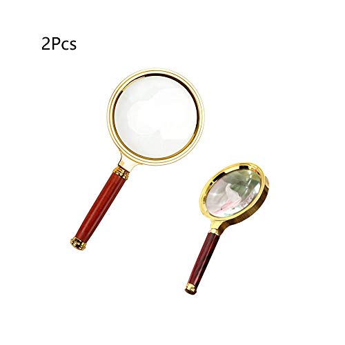 Magnifier Magnifying Glass,10X Lente D'ingrandimento per Ingrandire Portatile Polso Legno per Lettura, Esplorazione, Ispezione, Mappe del Mondo, Giornale(80mmx1,60mmx1)