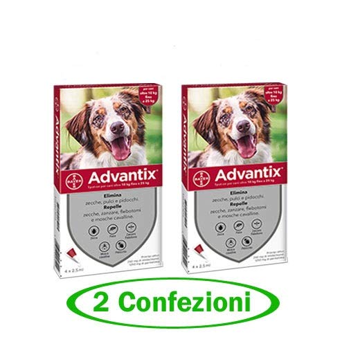 advantix Spot-ON per Cani Oltre 10 kg Fino a 25 kg - Offerta 2 Confezioni