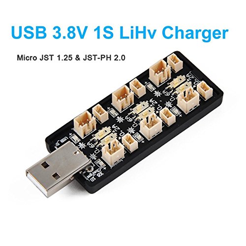 1S LiPo Batteria Caricabatterie USB 3.8V/ 4.35V 6 Canali Caricabatterie LiSV 1S Piccolo Tiny Whoop Blade Inductrix Micro JST 1.25 JST-PH 2.0 mCX mCPX Connettori